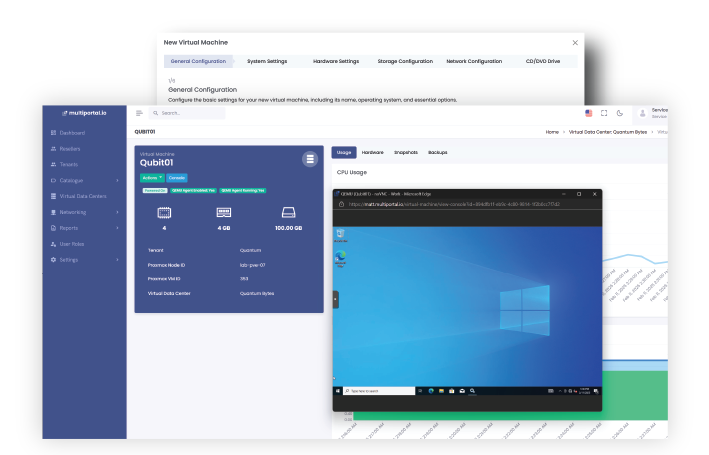 MultiPortal Dashboard - Cloud Management Interface